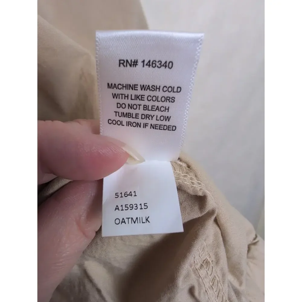 AMO Bridle tan cotton jacket Size Large Lightweight Minimal Moto Coastal